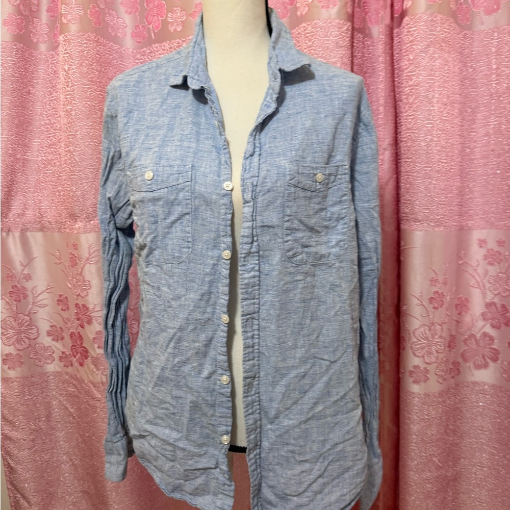 Express Sky Blue Textured Shirt